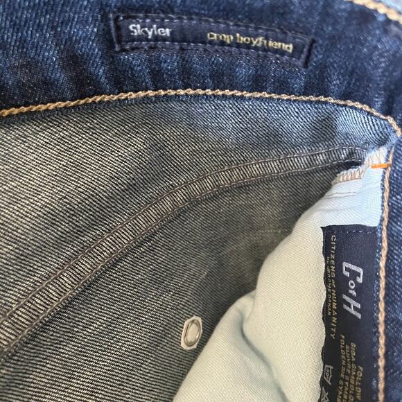 Citizens of Humanity Jeans Womens 25 Skyler Boyfriend Crop Jeans Blue Button Fly - Picture 5 of 15